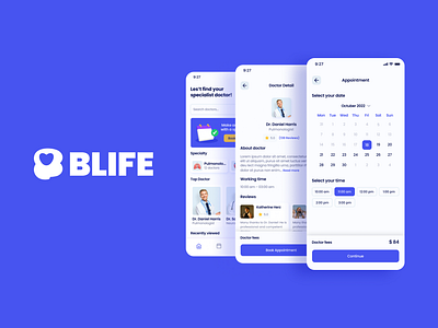 Blife: Evolving Doctor Appointments | UX/UI app figma medical app product design ui ux ui