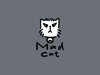 Mad cat animals cat character logo logotype minimalism pet zoo
