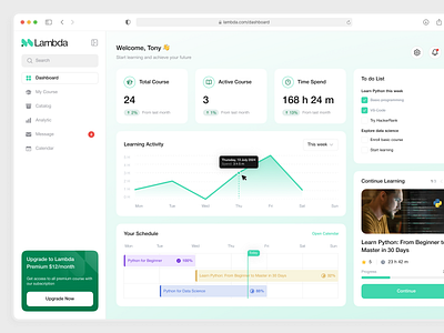 Lambda - Online Course Platform course course app course platform dashboard dashboard design e learning elearning figma framer learning learning app learning platform nija online course online course platform product design saas uidesign web app webflow