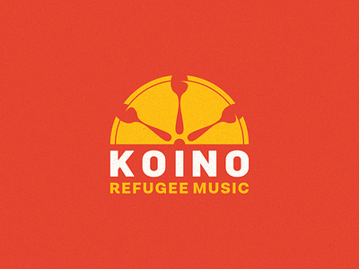 Koino app baverage branding breakfast combination design dualmeaning food graphic design logo logodesign music negativespace refugee vintage warm