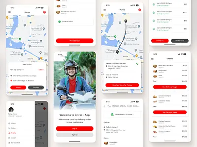 Driver App - Food Delivery delivery service driver app figma design find driver food app food delivery app mobile mobile app order food restaurant app track celwen. ui uiux design