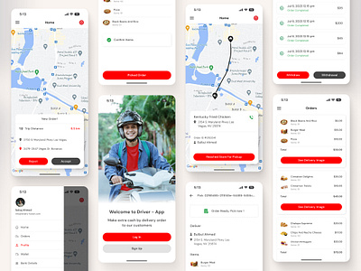 Driver App - Food Delivery delivery service driver app figma design find driver food app food delivery app mobile mobile app order food restaurant app track celwen. ui uiux design