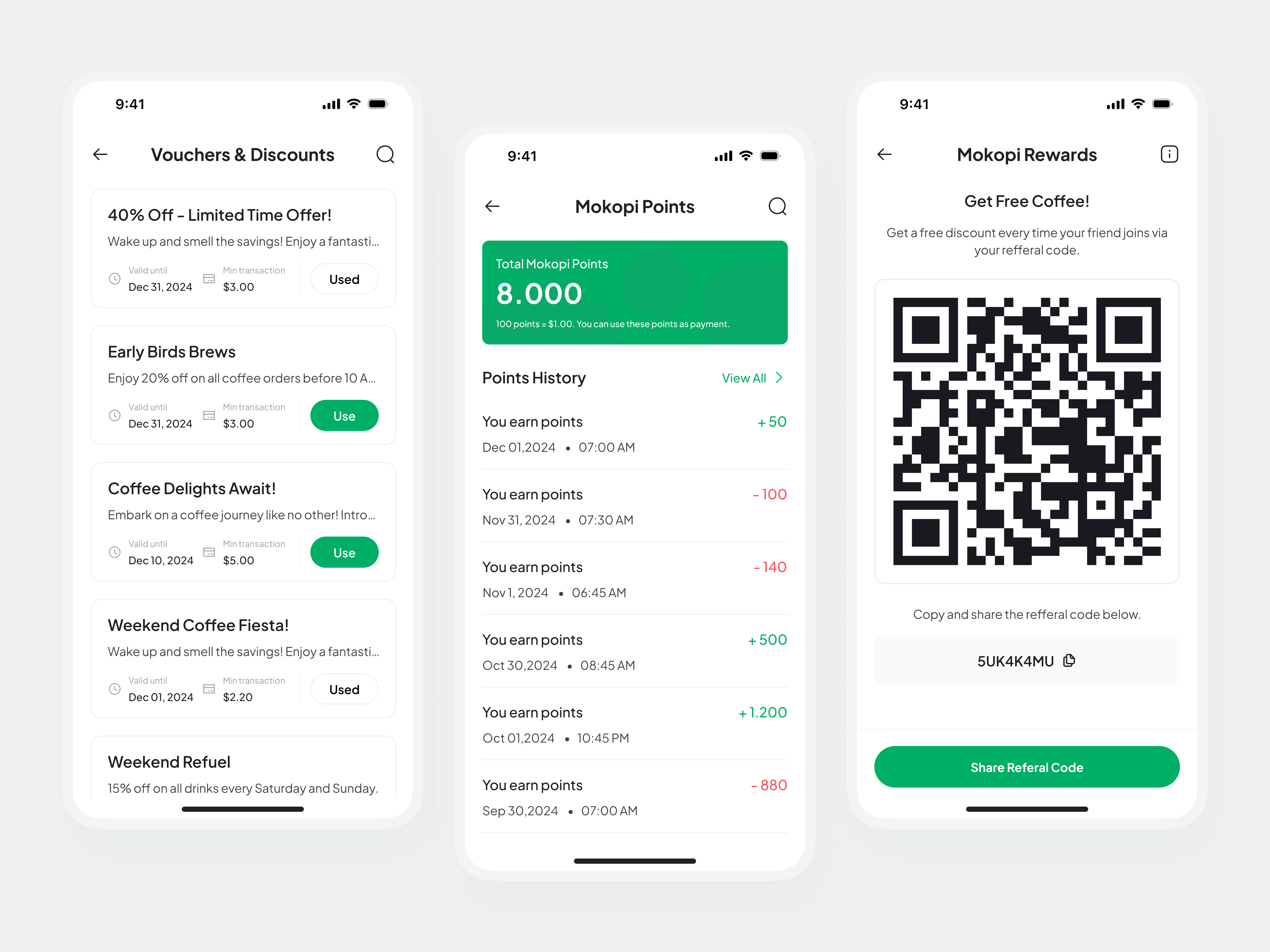 Mokopi - Account, Mokopi Points & Rewards flow | Mobile UI Kit ai agent blockchain brand identity branding chart clean dashboard delivery e commerce minimalist mobile online business product saas shopping cart travel trend ui web3 website design