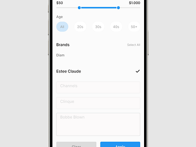 Filter app dailey ui design filter ui ux