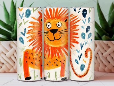 Drawing Lion Skinny Tumbler Wrap color image custom design custom tumbler design illustration lion lion design lion tumbler lion vector photography skinny tumbler sublimation tumbler sublimation tumbler vector art tumbler warp vector art waterslide tumbler