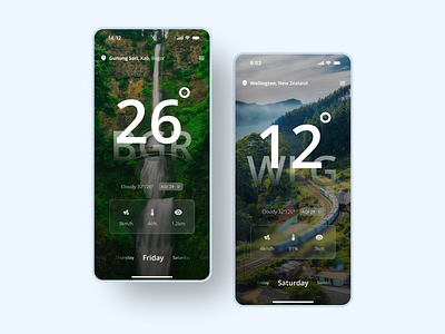 Adembener Weather App air quality app blue celcius city design humidity mobile mobile app new zealand number temperature ui ux weather weather app wind