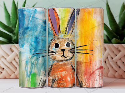 Drawing Rabbit Skinny Tumbler Wrap color image custom design custom tumbler design illustration photography rabbit design rabbit tumbler rabbit vector skinny tumbler sublimation tumbler sublimation tumbler vector art tumbler warp vector art waterslide tumbler