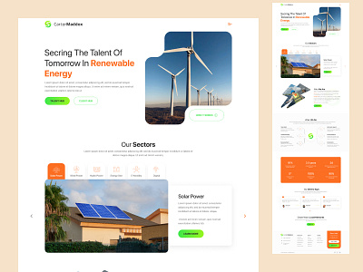 Solar Power Website Design creative electriccity energey landing power responsive solar ui ux website