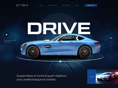 Znex Car website graphic design ui