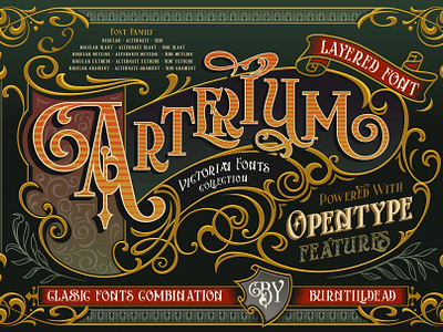 Arterium branding font design font style font victorian lettering typhography victorian era victorian style