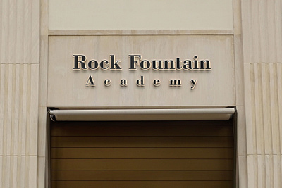 Rock Fountain Academy Logo academy logo brand dribbble shots logo logo design