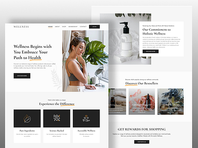 Wellness - Minimalist Wellness Website Design branding concept design gym landing landing page minimal product ui ux website wellness welness