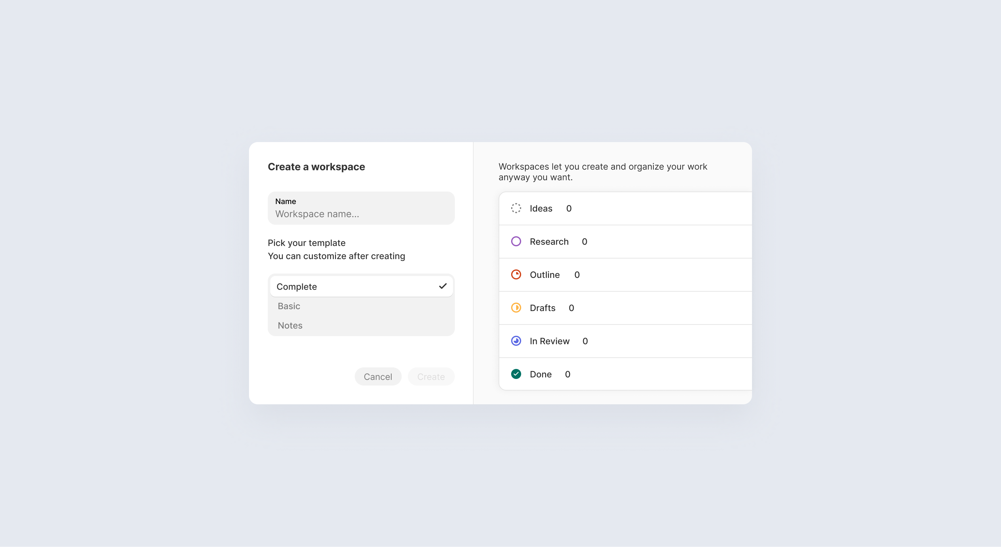 Add workspace clean minimal saas ui ux