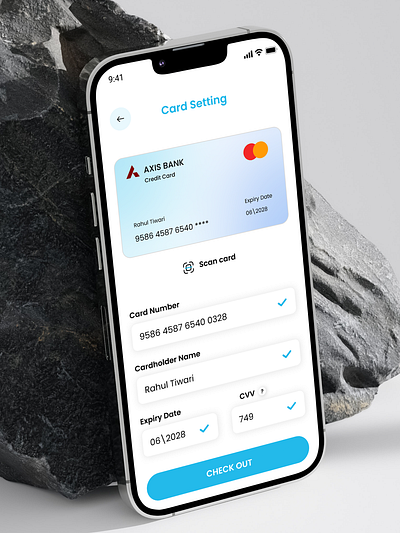 Shopping App - CARD CHECK OUT 3d account androidapp animation axis bank banking branding card creditcard design graphic design logo motion graphics ui uiux upi ux