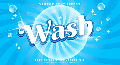 Wash 3d editable text style Template extra wash