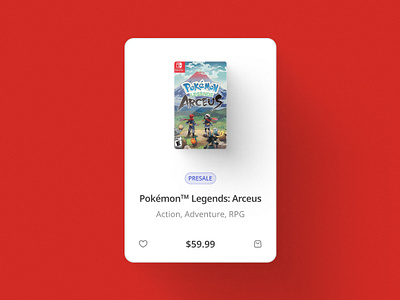 Nintendo product card aesthetic card clean design ecommerrce game minimal nintendo online store pokémon product product card product design purchase rational shop shopping ui ux website