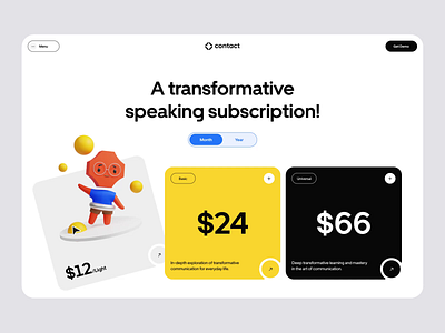 Contact - Subscription page design for public speaking training digital product education learning platform platform product design subscription ui user experience user interface ux web app web app design web application