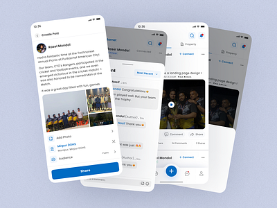 Vestornet - Social Media App (Create Post, Homepage and Comment) comment ui create post ui mobile application mortgage app social media app social media app home screen ui design vestornet app