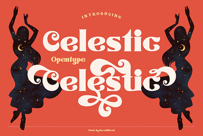 Celestic branding display font display typeface font font design font style groovy font open type retro font typeface vintage