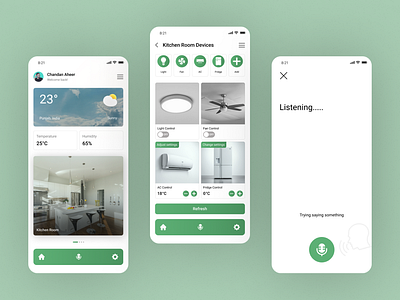 Day 21 : Home Monitoring App animation app chandan aheer creativechallenge creatives dailyui dailyuidesign dribbble graphic design grid home monitor home monitoring app mobile app design prototype room devices trending ui design ui uiux uxdesign weather