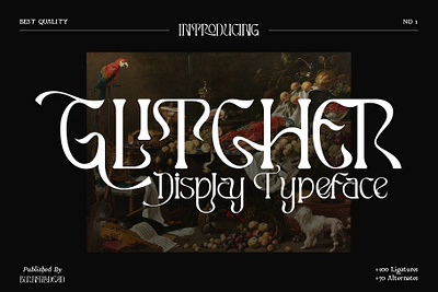 Glitcher contemporer display font font font style fonts modern font typeface typhography