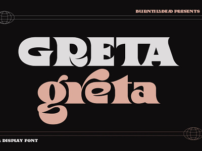 Greta branding font design font style groovy lettering modern font retro typeface