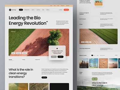 ieaEnergy - Bio Energy Revolution Website bioenergy design energy go green header illustration landing page layout nature news news portal ui uiux web design website