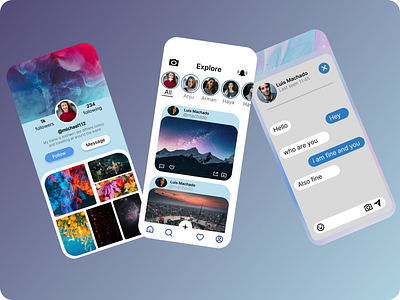 GlowSocial UI App Concept