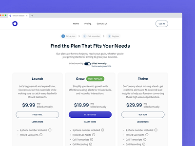 Pricing page | Telecom website faqs features minimalism payment plans pricing pricing page service telecom telecom ui ui ui design web webdesign