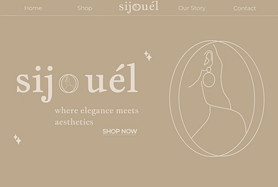 Sijouel- Jewelry Website Front Cover beginner design figma figmotion homepage ui illustration jewelry ui jewelry website prototype prototyping ui ux