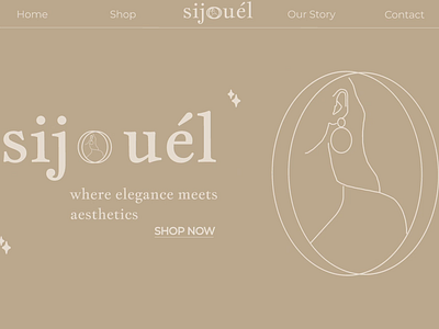 Sijouel- Jewelry Website Front Cover beginner design figma figmotion homepage ui illustration jewelry ui jewelry website prototype prototyping ui ux