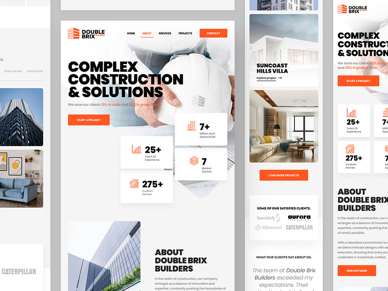 Double Brix Builders Mobile branding builder construction design drawingart logo responsive ui ux web website