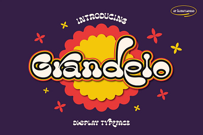 Grandelo display typeface font design font display font style fonts groovy retro typeface