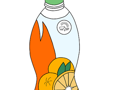 Refreshing orange beverage with citrus zest bottle bottles branding digital digital art drink food graphic design juice logo orange orange juice oranges vector vector art