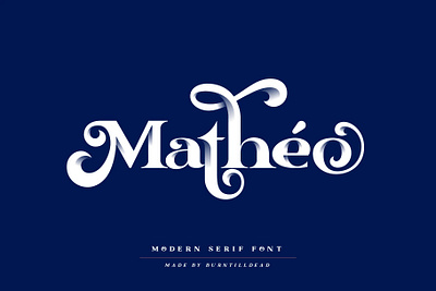 Matheo font font design font style modern serif typeface