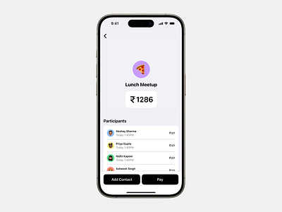 Shared payment animation app design figma ios jitter product design ui ui ux ux