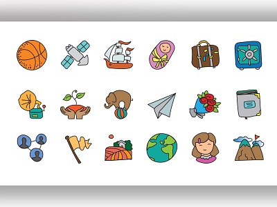 Doodle Icons color graphic design illustrator shapes tool ui