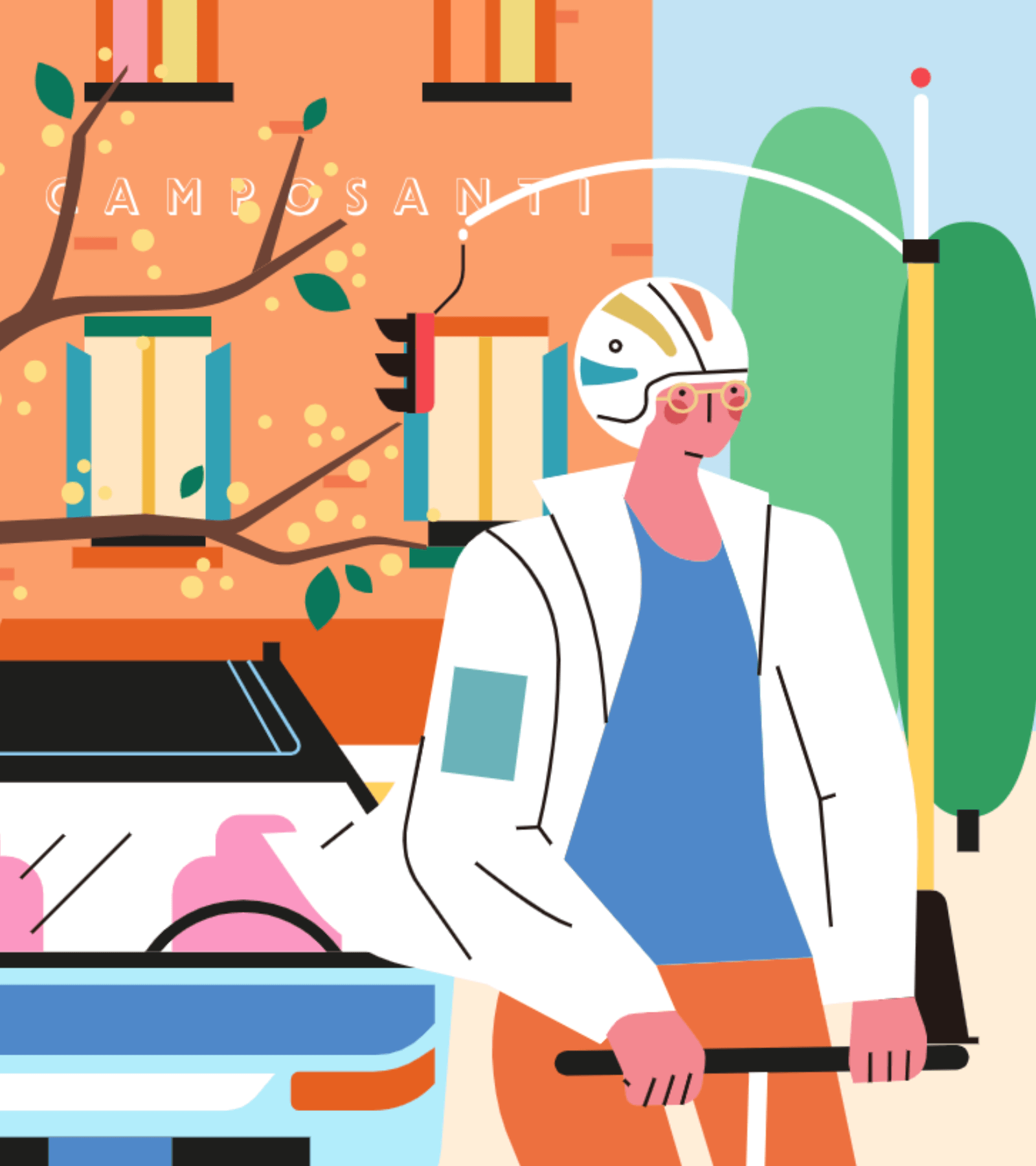 小园素作品：单车漫游 design flat graphic design illustration vector