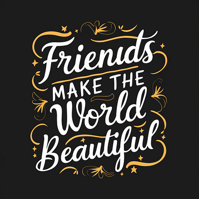 FRIEND MAKE THE WORLD BEAUTIFUL animation branding custom design design graphic design logo logo design motion graphics typhography vector