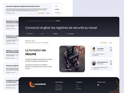 LC Academie - Odoo Website Design belgium blue booking design desktop events luxembourg minimalist odoo orange ui ux web website white