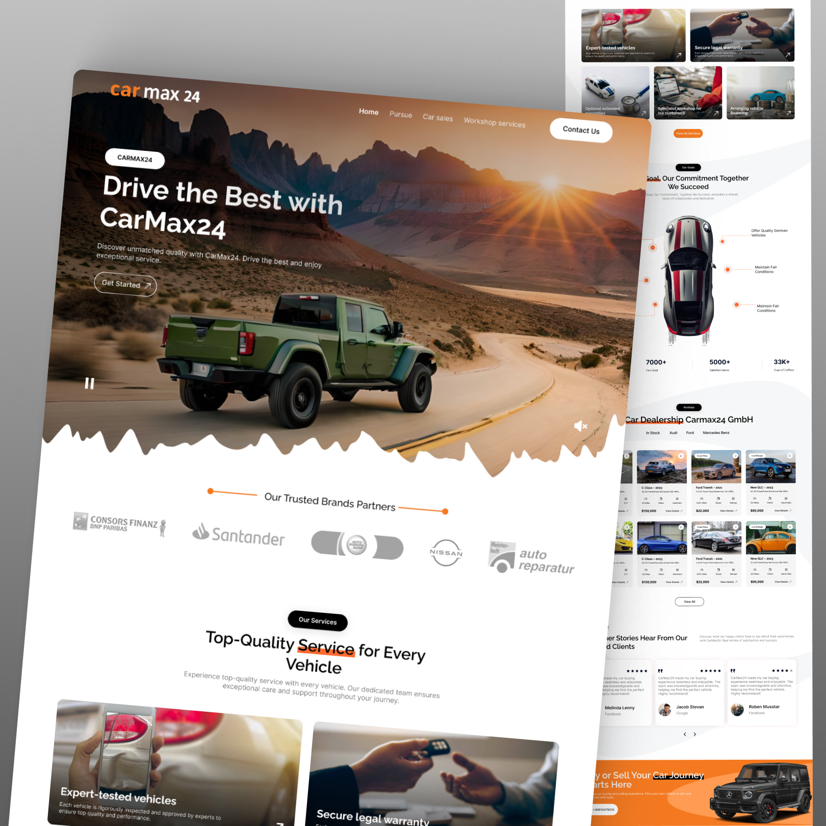 Automotive Company Landing Page car app car dealership website car landing page car rental car selling webiste designer figma design landing page design ui ui design uiux