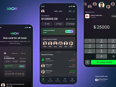 Fintech Mobile App UI Design 🎉 app design app ui design design trends figma design fintech fintech app dashboard fintech app login fintech ui home ui interface design login ui mobile app payment app transaction history ui ui design ui design 2024