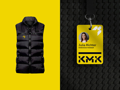 KMK logistics branding badge branding idcard logistics logo vest
