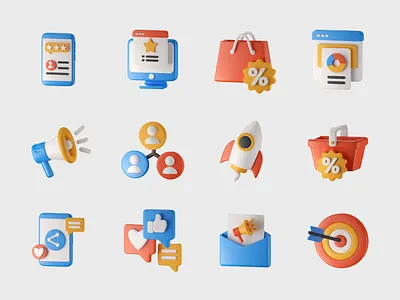 Digital Marketing 3D Icon 3d adds digital marketing graphic design icon promotion social media