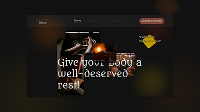 Relax - home page design graphic design home landing logo page ui ux web website