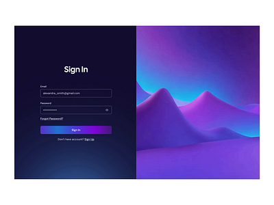 Sign In page ai animation firefly gradient graphic design landing runway sign in page ui visual vivid web design