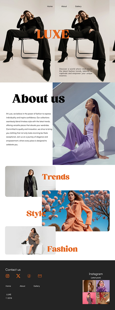 Luxe - Clothing Brand Landing Page challenge cloth brand designing landin landing page ui