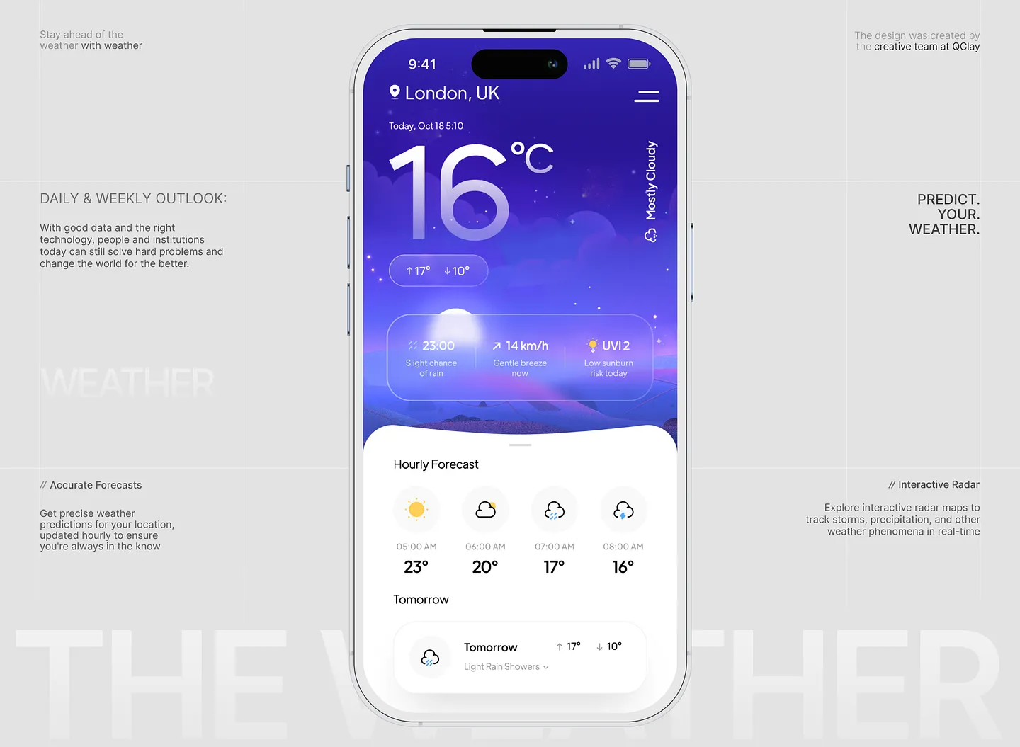 Sleek Weather App Design for Accurate Forecasting