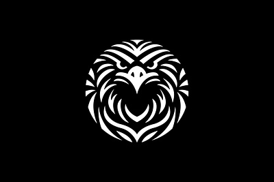 Wild Eagle Logo animal bird branding circle design eagle exclusive face falcon front fur hawk head illustration logo natural nature sale stylish wild