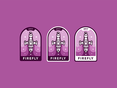 Firefly badge badge branding design graphic design icon icon set illustration logo movie sci fi serenity ship space space craft space ship stars syfy trave typo vector